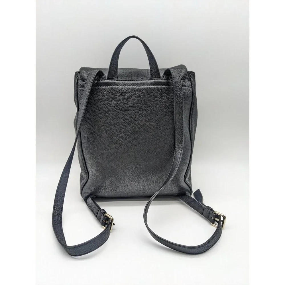 KATE SPADE NY genuine pebbled leather medium backpack- BLACK
